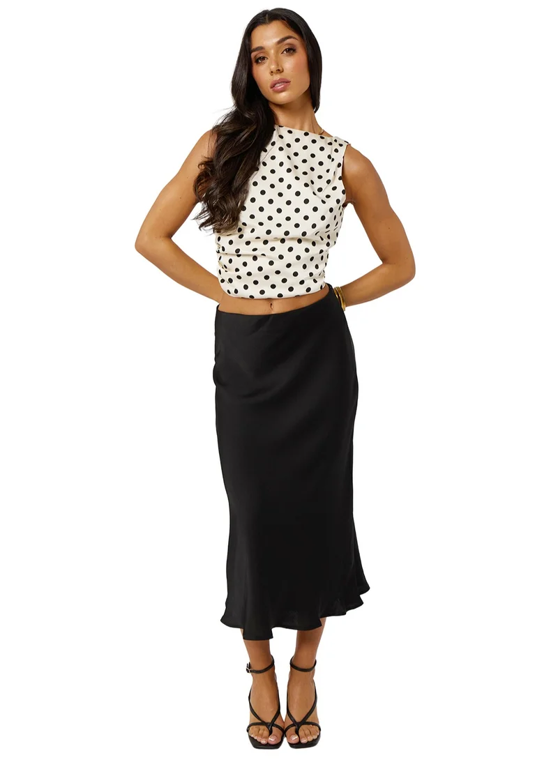 Urban Bliss Black Mermaid  Hem Textured Midi Skirt